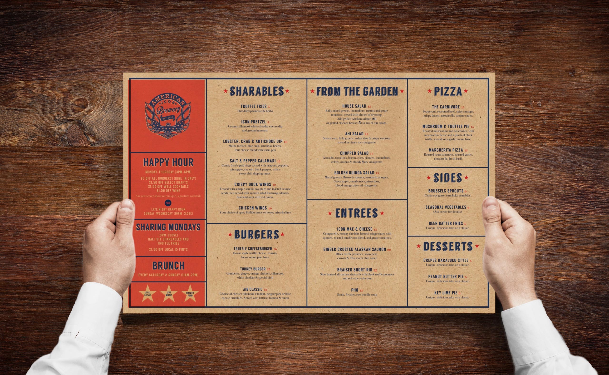 American Icon Brewery Menu